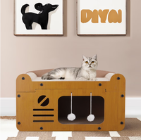 Lit-griffoir pour chat en carton ondulé double couche transfrontalier 2-en-1, très grande villa pour chat, résistant à l'usure et anti-déchirure