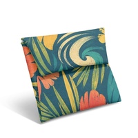 Porte-cartes pliable à motif floral Hibiscus Sunburst en PU, directement de l'usine, pour cartes, pièces de monnaie et espèces