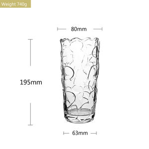مزهريات زجاجية أسطوانية كريستالية صديقة للبيئة للديكور المنزلي، مزهرية زجاجية أنيقة شفافة منقوشة متوفرة في المخزون - Product Image 5