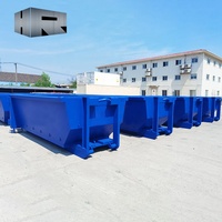 Conteneur à déchets en acier doux de style américain, bac de recyclage à crochet, remorque à déchets, benne à déchets à crochet, capacité 10-40 tonnes pour déchets solides