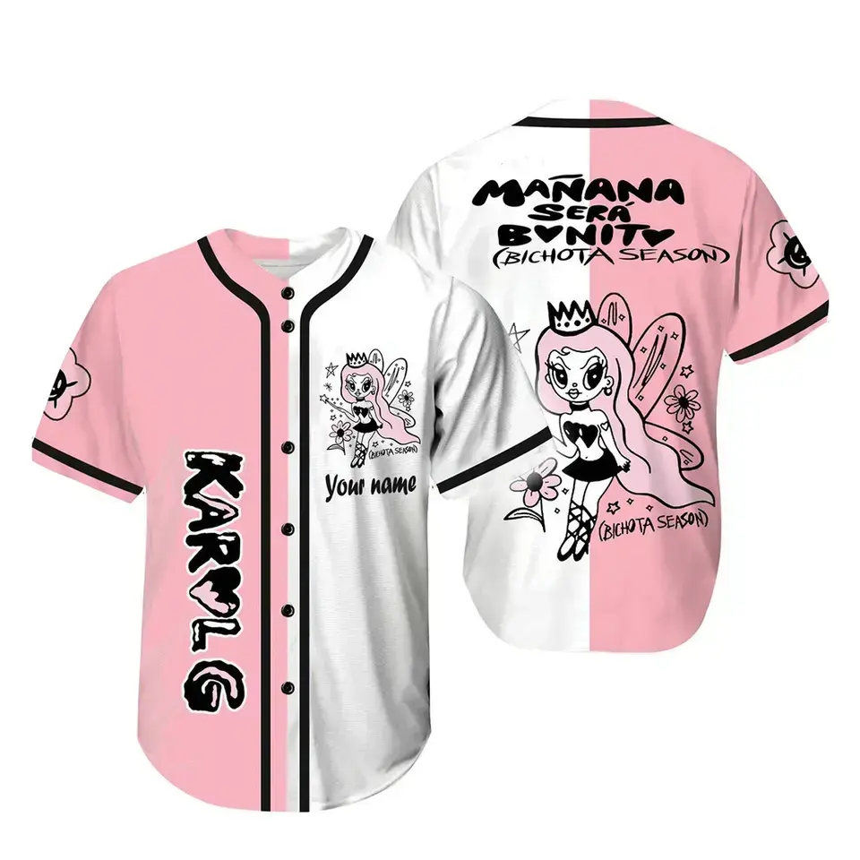 2024 BEST Quality fast ship custom any design printed karol g peso pluma men uniform set baseball jersey