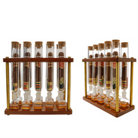 Présentoir à cigares en bois de Sapele GUEVARA, support de maturation pour cigares, tube en verre scellé au liège et alcoolisé, accessoires de cigares de luxe en gros