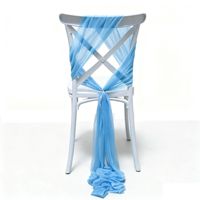 Ruban de chaise en gaze de polyester élastique pour la décoration de chaises de banquet, d'hôtel, de mariage et de la maison, tissu de couverture de chaise en mousseline de soie