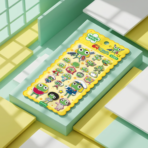Keroro Sgt Frog PVC UV Printed 3D Puffy Soft UV Varnished Marshmallow <b>Stickers</b> Korean Cute Cartoon Character Diary Planner - Product Image 1