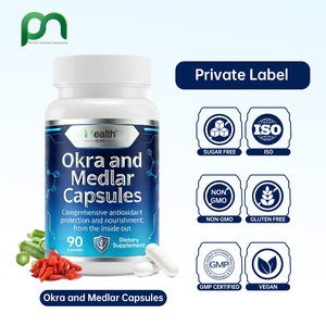 Compléments alimentaires à base de plantes pour hommes, capsules d'okra - Énergie, vitalité et stimulation de l'immunité, végétalien, faible teneur en sucre et en matières grasses, non destiné aux adolescents - Product Image 4