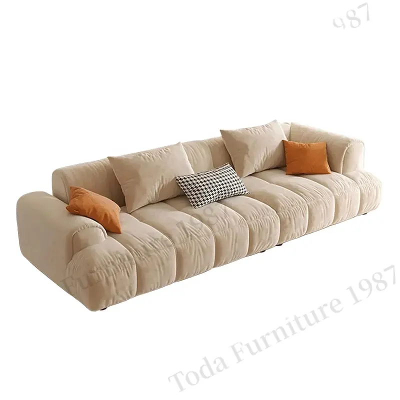 Living Room Apartment Fabric Sofa Combination Italian Minimalist Microfiber Module Sofa