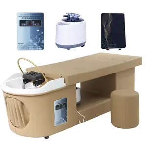 Hot Sell Water Therapy Head Spa Thai Massage Shampoo Chair Lay Down Washing Salon Shampoo Bed With Water Circulation And Steamer