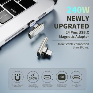 อะแดปเตอร์แม่เหล็ก USB C 240W, หัวต่อ USB-C แบบมุมฉาก 90 องศา (ตัวผู้-ตัวเมีย), ถ่ายโอนข้อมูล 40Gbps, รองรับการแสดงผลวิดีโอ 8K - Product Image 6