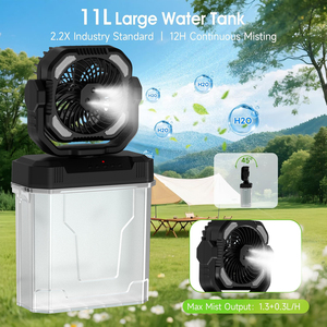 Ventilateur pulvérisateur haute puissance avec lumière, grande capacité 20000 mAh, seau d'eau 6L, portable, pour extérieur, refroidissement par eau - Product Image 5