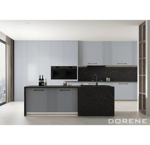 Dorene-muebles de cocina abiertos de grano de madera, diseño personalizado moderno, <span class=keywords><strong>Simple</strong></span>, laca, Interior, 2023 - Product Image 4
