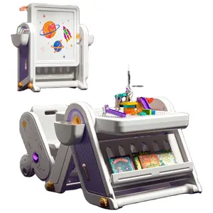 Adjustable Desk and Chair Set for Kids Kindergarten Study Drawing Board Building <strong>Blocks</strong> Baby Table and Chair Set for Home - Product Image 1