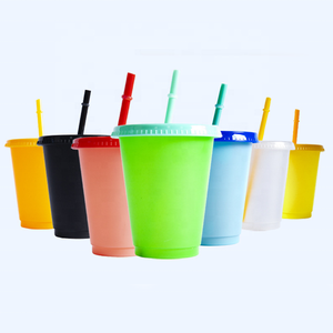 Com Straw and Lid Party Funny Tumbler Ice Cold Drinking Cup 16 oz <span class=keywords><strong>Cute</strong></span> BPA Free <span class=keywords><strong>Reusable</strong></span> Plastic Tumblers Copos de mudança de cor - Product Image 6