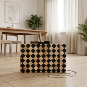 Bolso de mano de resina con asa de cuentas verdes Bolso de mano cuadrado para mujer para regalos promocionales y de negocios - Product Image 1