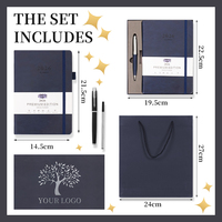 Boîte cadeau Pages d'impression de logo personnalisé Agenda de luxe personnalisé Agenda A5 en cuir PU couverture rigide Journal Carnet de notes