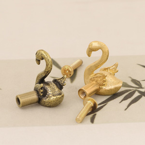 情侣火烈鸟黄铜门把手，卧室浪漫抽屉拉手，橱柜旋钮 - Product Image 4
