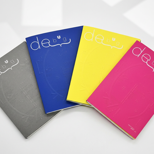 <span class=keywords><strong>Livre</strong></span> d'art fluorescent annuel personnalisé et simple, 4 couvertures, conception à couverture souple, reliure cousue, livret en papier ligné bleu, impression offset - Product Image 1