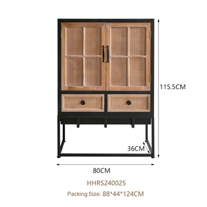 Buffet de rangement en bois ART NEST avec 2 tiroirs et portes pour salle à manger, hôtel, salon ou cuisine - Product Image 6