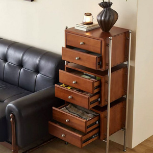 Mueble auxiliar de madera maciza con cajones, gabinete de almacenamiento multifuncional para sala de estar - Product Image 3