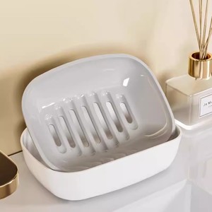 Support de rangement moderne en plastique double couche pour savon, design marbre, avec égouttoir, vente en gros pour la maison, la salle de bain et la buanderie - Product Image 4