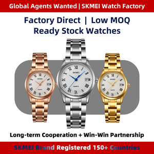 <span class=keywords><strong>Montre</strong></span> à quartz vintage pour <span class=keywords><strong>femme</strong></span> SKMEI 2178 en acier inoxydable avec boîtier en alliage de zinc, cadran à aiguilles, résistance à l'eau 3 ATM - Product Image 1