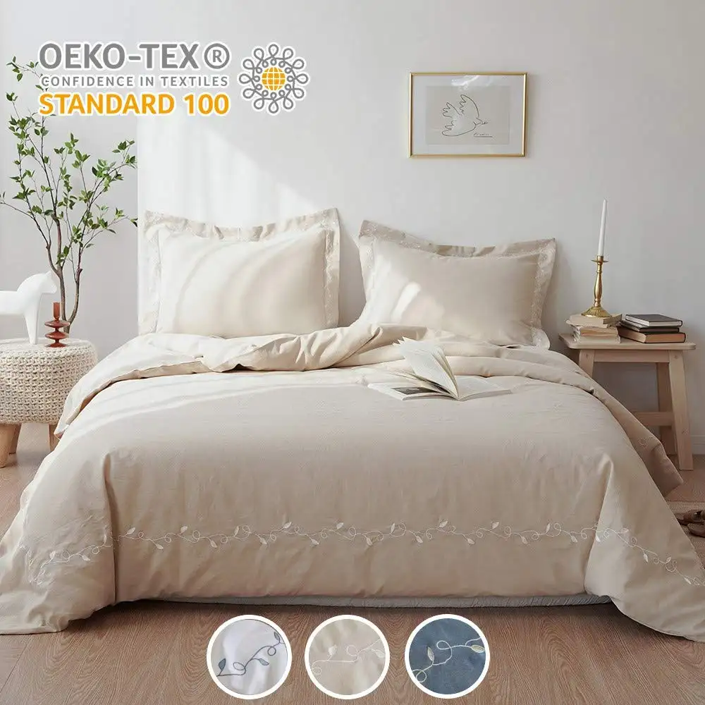 Luxury Hot sale 100% cotton hotel bedding sets embroidery bed cover bed sheet set