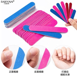 Papier de verre émeri 100/180 double face Mini <span class=keywords><strong>lime</strong></span> à ongles en <span class=keywords><strong>bois</strong></span> double face en 100 pièces emballées dans un sac OPP - Product Image 4