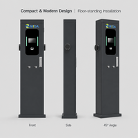 Station de recharge pour véhicules électriques MIDA 22 kW, sur pied, double prise, type 2