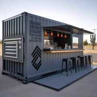 Kiosque-bar étanche modulaire préfabriqué en conteneur maritime de 20 pieds pour parc, centre commercial, restaurant