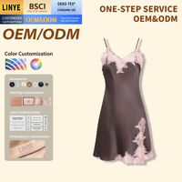 Robe en soie pure, chemise de nuit en soie, vêtements de nuit en soie, tissu en soie, 100% soie de mûrier, robe en soie pour femmes, pyjama avec dos en V en dentelle