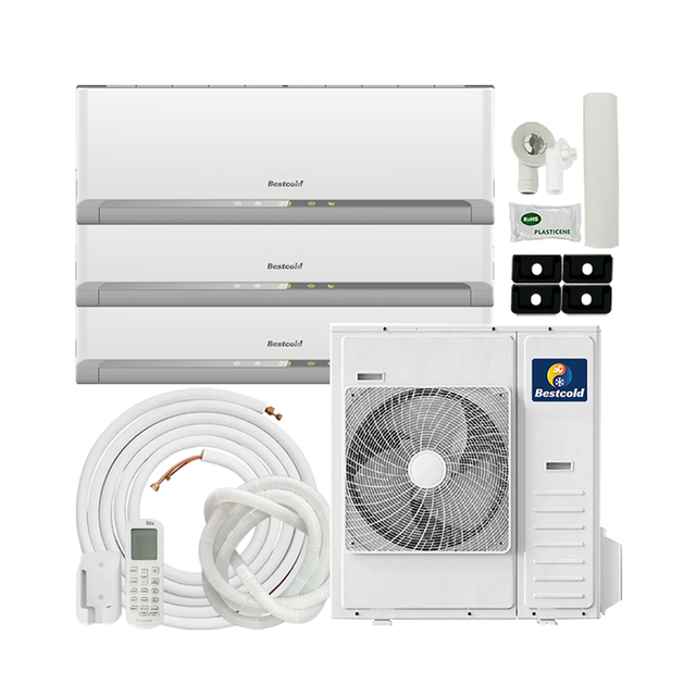 Bestcold R410a 60Hz 220V Multiple Zone 24000BTU Heat Pump SEER 23 Tri Zone 9000+9000+9000 BTU Multi Zone Split Air Conditioner