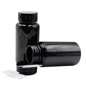 Bouteille éplucheuse noire pour produits cosmétiques, ml, 150cc, bouteille pour produits de santé en plastique, avec capsule