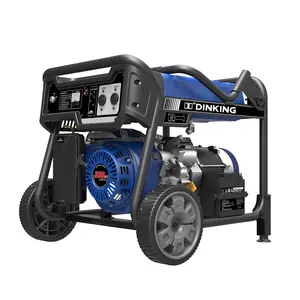 Dinking 5.5KW Power Single Phase Gasoline Petrol Gasoline Generator Home Use 60hz Recoil Starting Handle Wheel, DK5500-L