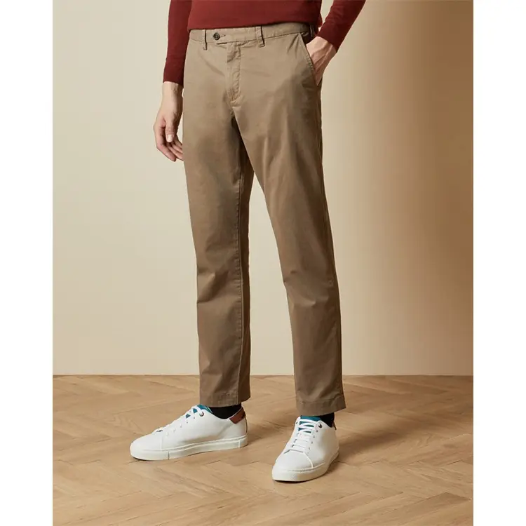 Mens Chino 100% Cotton Solid Color Plain Classic Fit Chino Pants