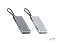 Batterie portable Li-polymère 20000 mAh avec logo personnalisé PD130W, câble Type-C intégré pour ordinateur portable et ordinateur