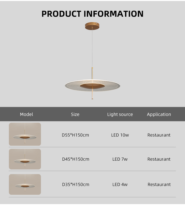 New Design Nordic For Residential Home Led Acrylic Modern Indoor Led Pendant Lamp