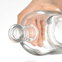 Botol Kaca Kristal Bebas Timbal Kelas Atas Langsung dari Pabrik, Bentuk Silinder Retro dengan Alas Tebal, Botol Kosong untuk Wiski, Rum.