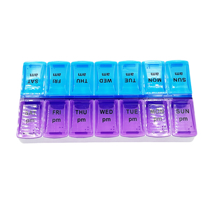 Biểu tượng tùy chỉnh <span class=keywords><strong>Pill</strong></span> <span class=keywords><strong>Box</strong></span> Organizer <span class=keywords><strong>Pill</strong></span> hộp 14 ngày trường hợp di động <span class=keywords><strong>Pill</strong></span> Organizer hộp nhựa - Product Image 3