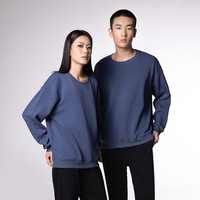 Sweat-shirt à col rond doublé en polaire, pull personnalisé avec logo, pull épais uni, coupe ample, polyester-coton pour homme, 17 couleurs, tailles S-5XL