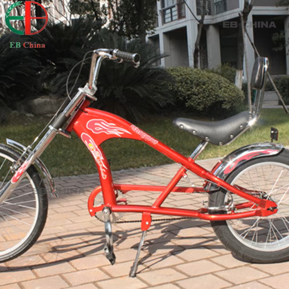 Retro 24-Inch Steel Frame Chopper Bike - Disc Brake & Single Speed Gear