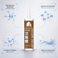 Scellant silicone neutre professionnel FD-222, bonne étanchéité aux intempéries pour les fenêtres en verre et en aluminium et les murs-rideaux, 300 ml