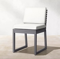 Ensemble de table et chaises de luxe pour l'extérieur, ensemble de salle à manger en aluminium pour terrasse, ensemble de meubles de jardin imperméables pour cour, terrasse, resort