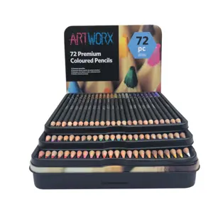 72 Warna Kualitas Tinggi Set Kotak Besi Pensil Warna HB Sketsa Profesional untuk Sekolah Gambar Lukisan Tangan Perlengkapan Seni Sketsa
