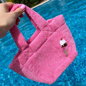 Serviette éponge avec logo de taille personnalisée pour femmes petit sac fourre-tout spacieux en <span class=keywords><strong>tissu</strong></span> éponge pour femmes avec <span class=keywords><strong>motif</strong></span> de broderie - Product Image 4
