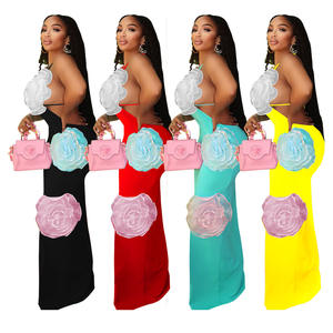 C7048 fiore in tinta unita da donna moda europea americana nuova lunghezza del pavimento per AliExpress quotidiano indipendente da <span class=keywords><strong>Amazon</strong></span> - Product Image 5