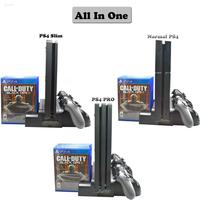 Station de Refroidissement Verticale Gepaide à 4 Ventilateurs pour PS4 Slim/P4 Pro avec Double Chargeur de Manettes (Port EXT) et Support de Console