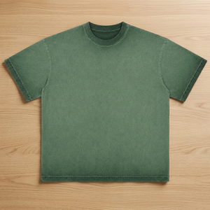 เสื้อยืดผู้ชายไซส์ใหญ่ สีเขียว ผ้าฝ้าย แขนสั้น คอกลม สไตล์ลำลอง ผ้าเจอร์ซีย์ ย้อมสีพื้น สีเดียว ทรงปกติ - Product Image 2