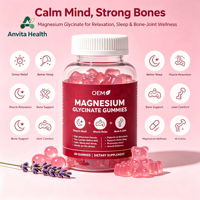 Gummies de glycinate de magnésium à marque privée pour le sommeil, la relaxation et le soutien des os et des articulations – Formule personnalisée OEM/ODM