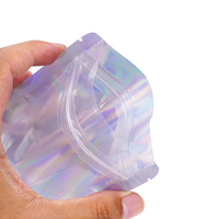 Sac d'emballage holographique en aluminium imprimé numériquement sur mesure avec fenêtre thermoscellable, taille personnalisée pour l'emballage d'aliments pour animaux de compagnie