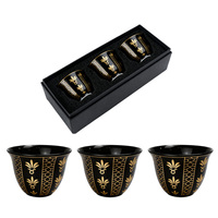 Ensemble de tasses à café Gahwa arabes de luxe, ensemble de tasses en céramique du Moyen-Orient avec boîte cadeau, logo personnalisé OEM ODM, vente en gros directe d'usine