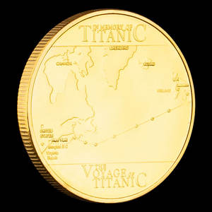 カスタムRMSタイタニック航海旅行地図チャレンジコインメッキカラーコレクション可能お土産記念ギフト - Product Image 3